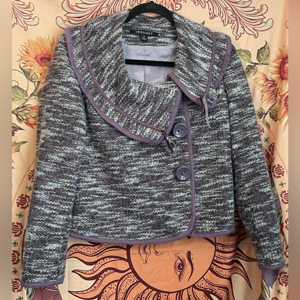 Lavender Buttoned Waist Jacket - Picture 1 of 15
